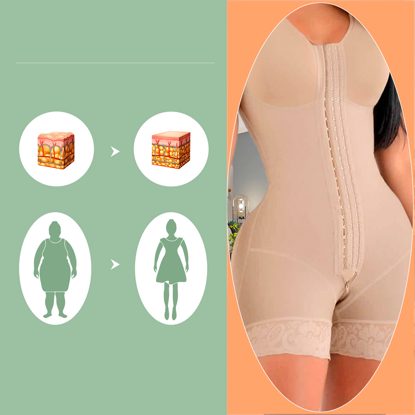 Body de alta compressão levanta seios e bumbum afina cintura