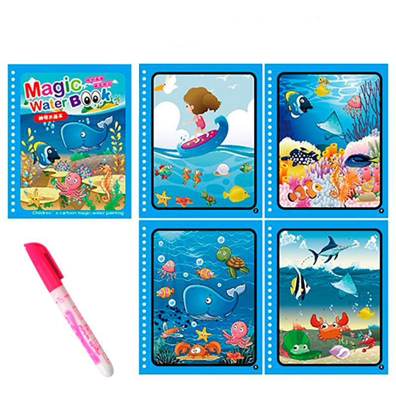 Livro mágico para pintura com água - reutilizável, educativo e divertido