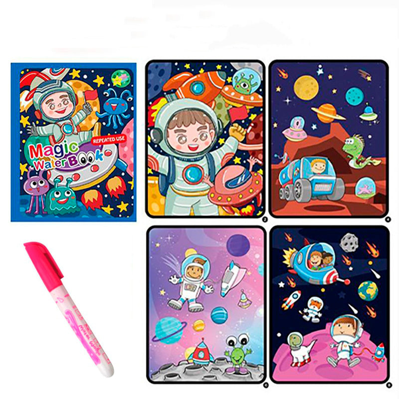 Livro mágico para pintura com água - reutilizável, educativo e divertido