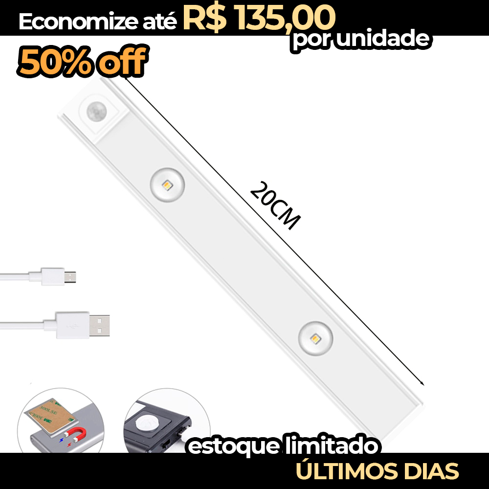 Luz LED com sensor de movimento ultrafina - LightMover