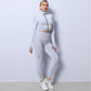 Conjunto feminino cintura alta legging + blusa