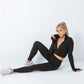 Conjunto feminino cintura alta legging + blusa